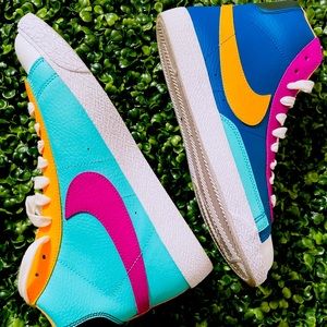Battle Blue & Aurora Vivid Clash Nike Blazer Mid